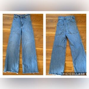 Zara wide leg jeans, raw hem